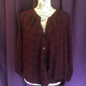 Maroon button blouse
